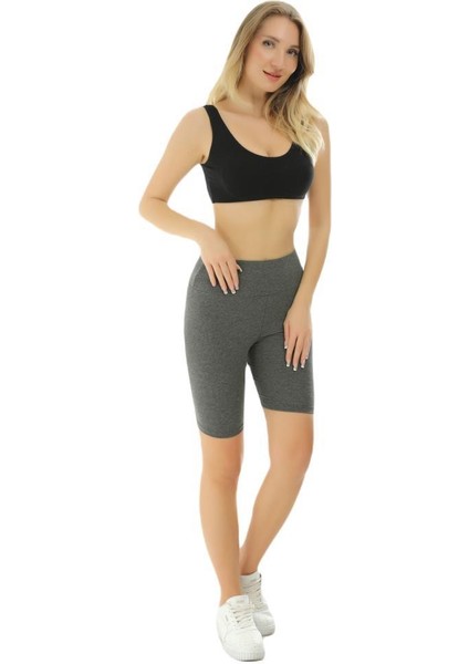 Kalın Kemer (Likralı) Yüksekbel Kısa Şort Kadın Tayt 2044 indirimleri