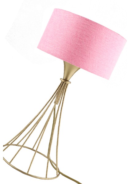 Kore Masa Lambası Eskitme Açık Pembe Şapka
