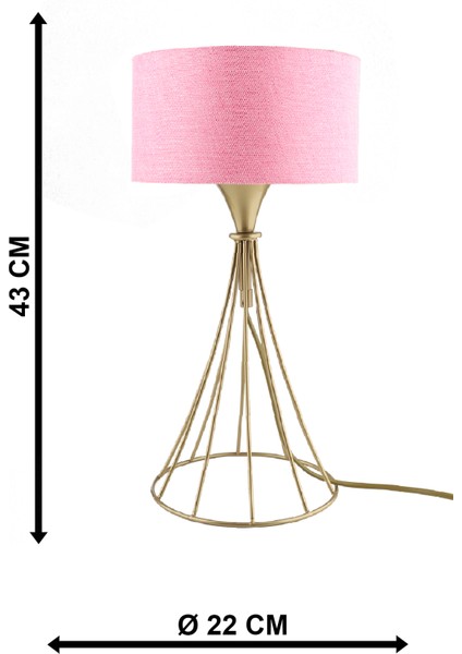 Kore Masa Lambası Eskitme Açık Pembe Şapka