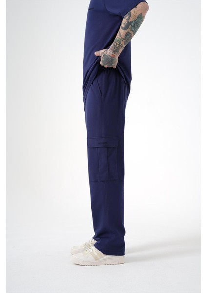 Relaxed Kargo Cepli Baggy Eşofman Gece Mavisi