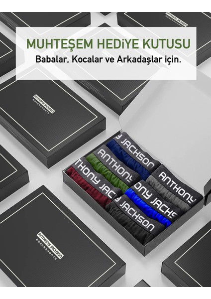 Likralı 6'lı Kutu Premium Erkek Boxer Merlin