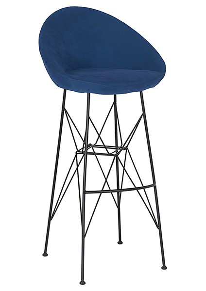 Sembol Tel Ayak Küçük Bar Sandalyesi 75.cm
