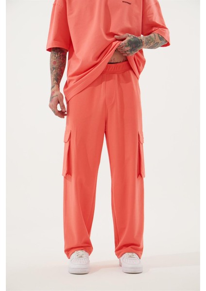 Oversıze Kargo Cepli Baggy Eşofman Pembe