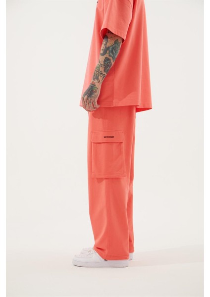 Oversıze Kargo Cepli Baggy Eşofman Pembe