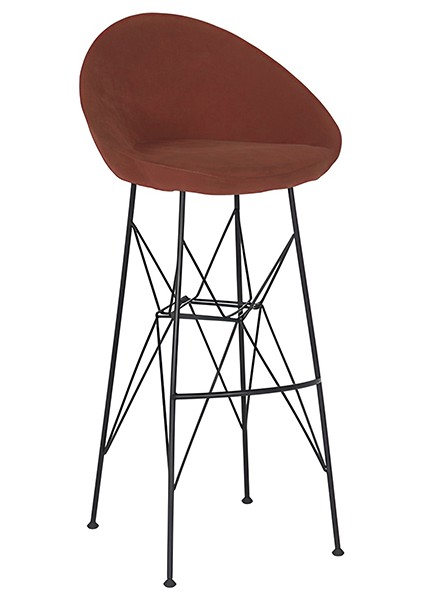 Sembol Tel Ayak Küçük Bar Sandalyesi 75.cm