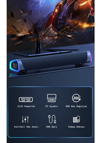 Daily Link Dailylink Bluetooth Güçlü Hoparlör Bas Subwoofer Soundbar Tv Ses Sistemi Stereo