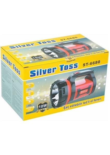 Silver Toss Şarjlı El Feneri 10W LED Projektör ST-6680