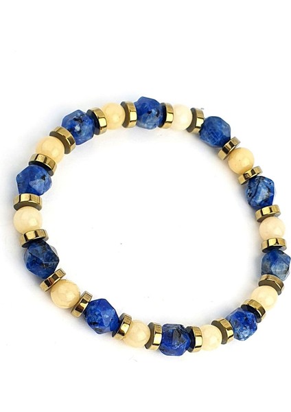 Lapis Hematit ve Kuvars Taşlı Doğal Taş Bileklik fiyatları