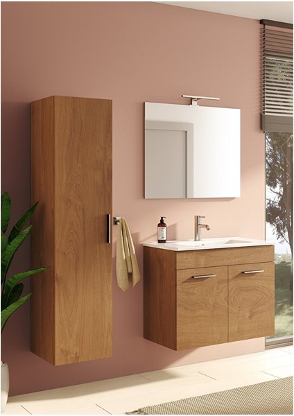 Vitra Ardea 67091  Banyo Dolabı Seti Kapaklı, 80 Cm, Altın Meşe