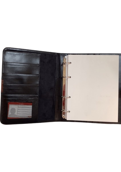 Bon Carnet Acar Hakiki Deri Saatli Patlı 18,5*23 cm 240 Sayfa Tarihsiz Planlayıcı Organizer  Siyah-Kahverengi