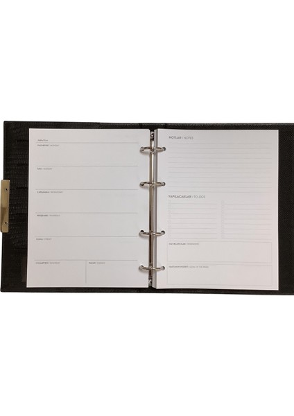 Bon Carnet Acar Zara Termo Deri Metal Aksesuarlı 18,5*23 cm 240 Sayfa Tarihsiz Planlayıcı Organizer Siyah