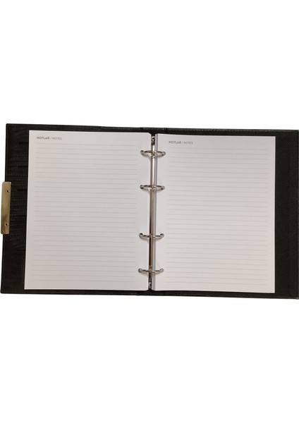 Bon Carnet Acar Zara Termo Deri Metal Aksesuarlı 18,5*23 cm 240 Sayfa Tarihsiz Planlayıcı Organizer Siyah