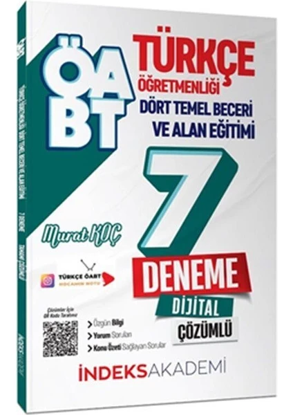 İndeks Akademi Yayıncılık 2023 ÖABT Türkçe Dört Temel Beceri ve Alan Eğitimi 7 Deneme