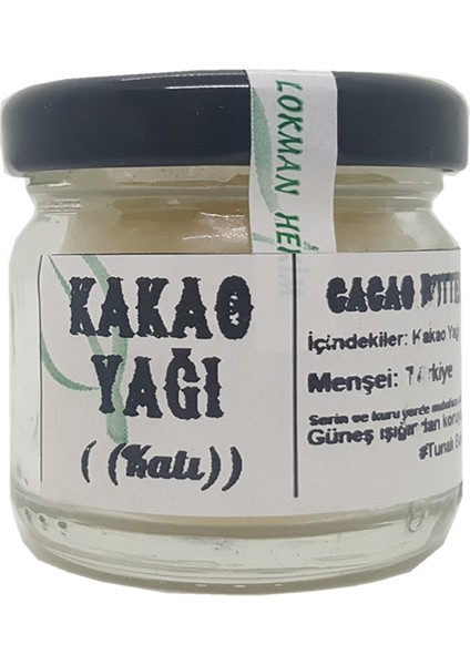 Doğal Yenilebilir Saf Soğuk Pres Katı Kakao Yağı 40 gr (Cam Şişe)