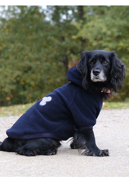 Küçük ve Orta Irk Lacivert Polar Sweatshirt Patch