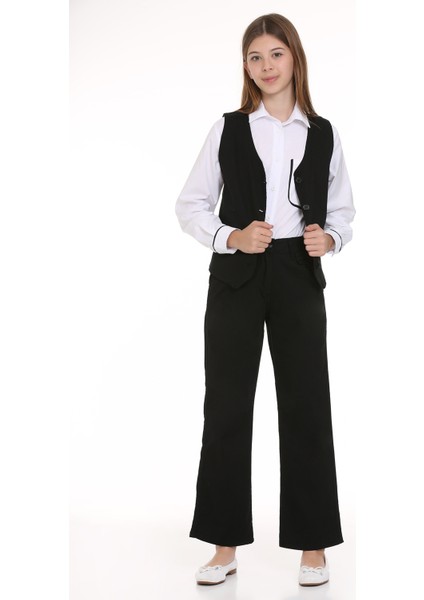 Angelos Girls Kız Çocuk Geniş Paçalı Gabardin Pantolon 9-14 Yaş Lx 249