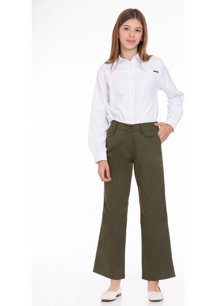 Kız Çocuk Geniş Paçalı Gabardin Pantolon 9-14 Yaş Lx 249 modelleri