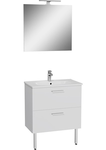 Vitra  Ardea 66100 Banyo Dolabı Seti Çekmeceli, Ayaklı, 70 Cm, Parlak Beyaz