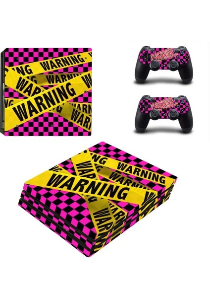 Warning Playstation 4 Pro Full Sticker Kaplama