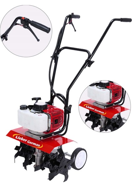 Lieber German 7900-XT Benzinli Mini Çapalama Makinesi 7,9 Hp 75 cc Magnezyum Karter Çift Egzozlu Çapalama Makinesi