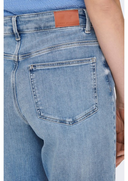 Kadın Onlmadıson Yüksek Bel Geniş Paça Jean Pantolon 15282975 Açık Mavi fırsatları