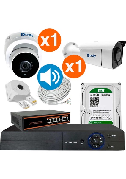 2 Kameralı Set Ip 5mp Sesli