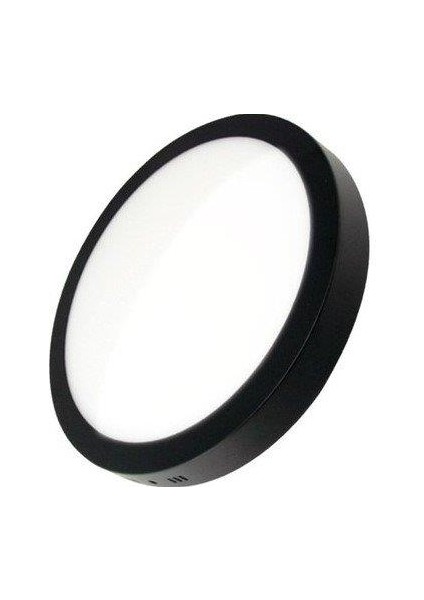 Zhltools 18 Watt Sıvaüstü Yuvarlak LED Panel Siyah Kasa Beyaz Renk 1800 Lümen