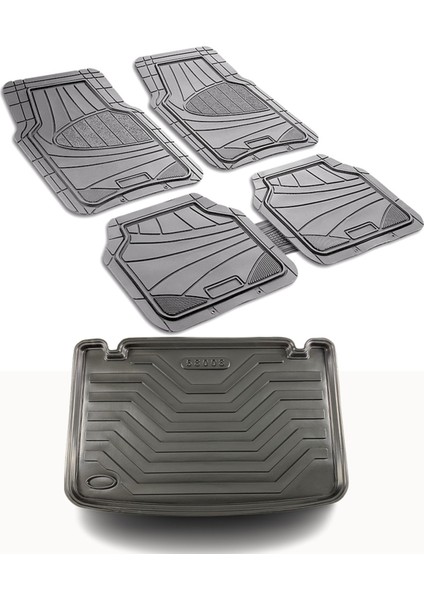 Fıat Egea Hb 2015 ve Sonrası Bagaj Havuzu+ 3D Star Gri Oto Paspas