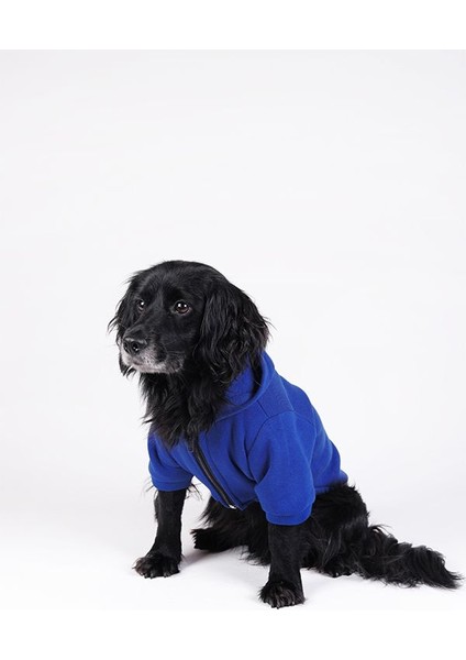Küçük ve Orta Irk Saks Mavi Baskılı Sweatshirt Marble