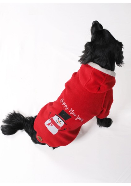 Küçük ve Orta Irk Kırmızı Polar Sweatshirt New Year fiyatları