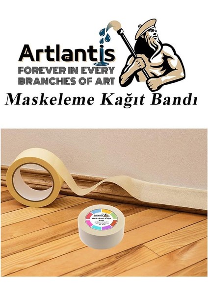 Maskeleme Bandı Kağıt Bant 25 mm 25 Metre 1 Adet Boya Bantı Maskeleme Kağıt Bant Duvar Yağlı Boya Badana