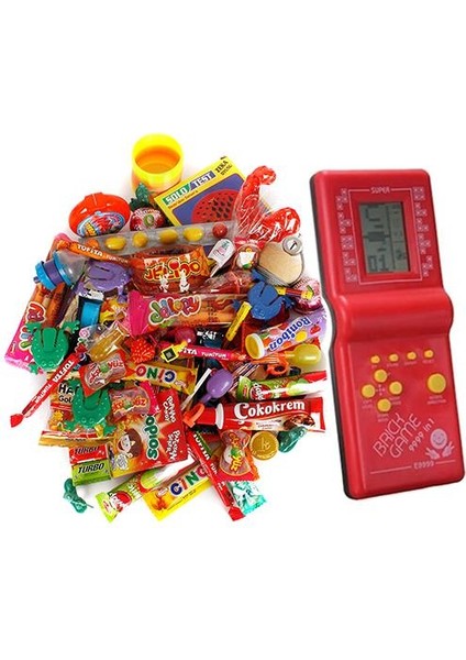 23 Nisan Nostaljik Kutusu Kırmızı Tetrisli Büyük Boy 80'ler 90'lar