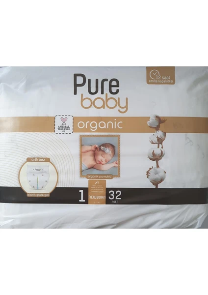 Pure Baby Pamuk Jumbo Newborn No:1 32'li