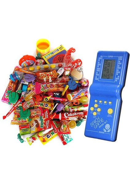23 Nisan Nostaljik Kutusu Mavi Tetrisli Büyük Boy 80'ler 90'lar