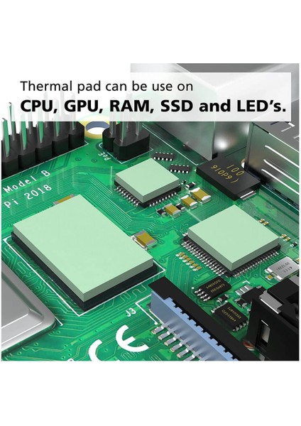 1.0MM*22*70MM Termal Pad M2 SSD Chipset Soğutucu - 7X2CM Silikon Iletken - Yeşil - 6W/MK