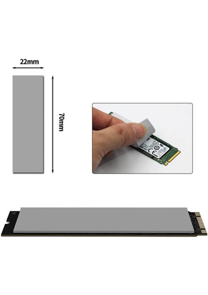 1.0MM*22*70MM Termal Pad M2 SSD Chipset Soğutucu - 7X2CM Yüksek Iletken - Gri - 13W/MK