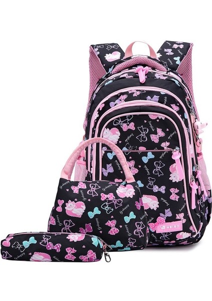 3 Parça Büyük Kapasiteli Sırt Çantası Seti - Siyah (Yurt Dışından)