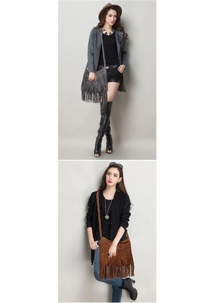 Püsküllü Polar Vintage Omuz Askılı Çanta (Yurt Dışından) modelleri