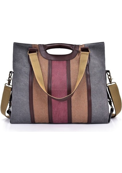 Çok Renkli Çizgili Ekose Çapraz Askılı Çanta - Omuz Çantaları (Yurt Dışından)