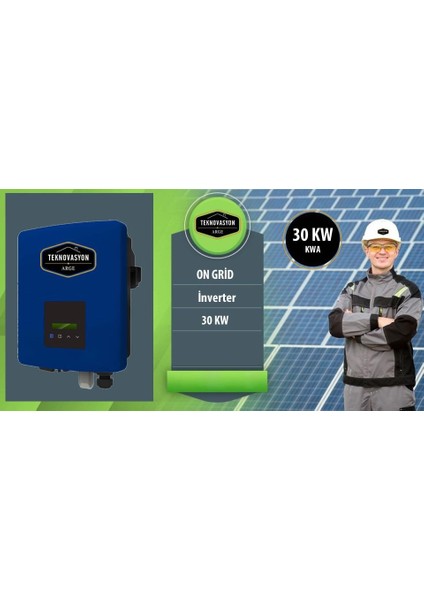 On Grid 30 Kw Kva Trifaze Solar Güneş Paneli Paket Sistemi indirimleri