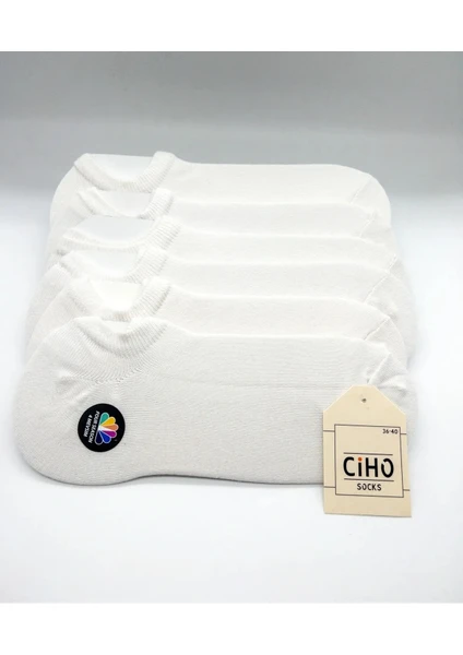 Ciho Socks Daily Kadın 6 Çift Pürüzsüz Beyaz Modal Soft Touch Penye Pamuk Görünmez Sneaker Patik Çorap