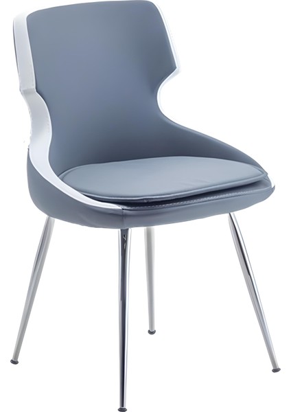 Donna Metal Krom Ayak Poliüretan Sünger Deri Rahat Sandalye