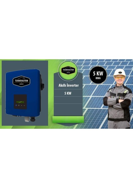 On Grid 5 Kw Kva Monofaze Solar Güneş Paneli Paket Sistemi indirimleri