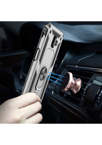 Apple iPhone 6 Plus Kılıf Ultra Koruyan Yüzüklü Tank Stand Olan Mıknatıslı Voyotank