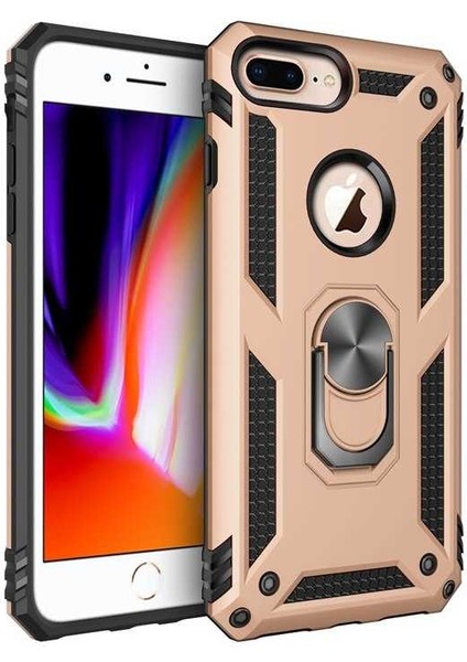 Apple iPhone 6 Plus Kılıf Ultra Koruyan Yüzüklü Tank Stand Olan Mıknatıslı Voyotank