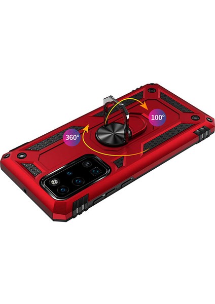 Huawei P40 Kılıf Ultra Koruyan Yüzüklü Tank Stand Olan Mıknatıslı Voyotank