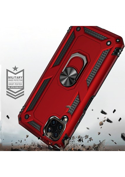 Huawei P40 Lite Kılıf Ultra Koruyan Yüzüklü Tank Stand Olan Mıknatıslı Voyotank