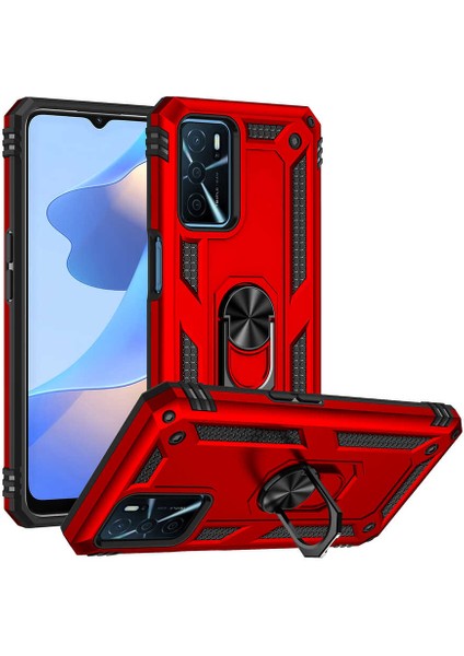 Oppo A16 Kılıf Ultra Koruyan Yüzüklü Tank Stand Olan Mıknatıslı Voyotank