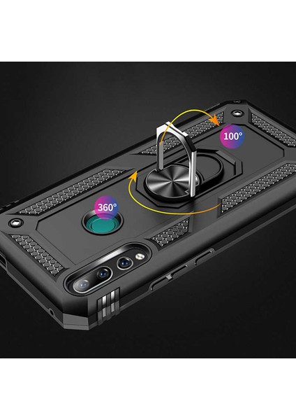 Huawei Y9 Prime 2019 Kılıf Ultra Koruyan Yüzüklü Tank Stand Olan Mıknatıslı Voyotank