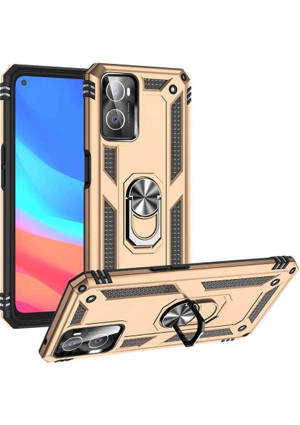 Oppo A36 Kılıf Ultra Koruyan Yüzüklü Tank Stand Olan Mıknatıslı Voyotank